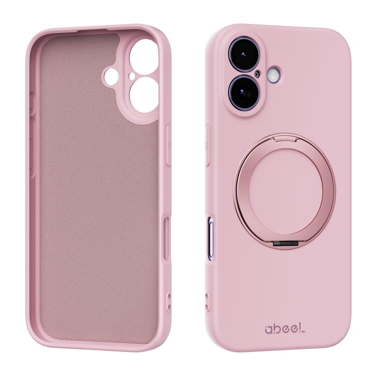 ABEEL Skin-friendly Feel Magnetic Liquid Silicone Phone Case with Holder, For iPhone 17 Pro Max, For iPhone 17 Pro, For iPhone 17, For iPhone 16 Pro Max