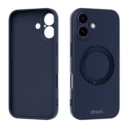ABEEL Skin-friendly Feel Magnetic Liquid Silicone Phone Case with Holder, For iPhone 17 Pro Max, For iPhone 17 Pro, For iPhone 17, For iPhone 16 Pro Max