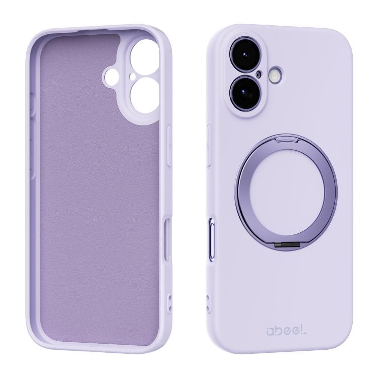 ABEEL Skin-friendly Feel Magnetic Liquid Silicone Phone Case with Holder, For iPhone 17 Pro Max, For iPhone 17 Pro, For iPhone 17, For iPhone 16 Pro Max