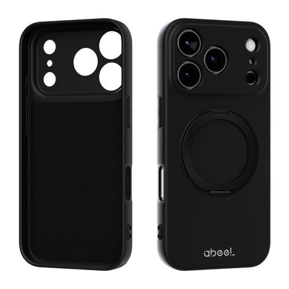 ABEEL Skin-friendly Feel Magnetic Liquid Silicone Phone Case with Holder, For iPhone 17 Pro Max, For iPhone 17 Pro, For iPhone 17, For iPhone 16 Pro Max