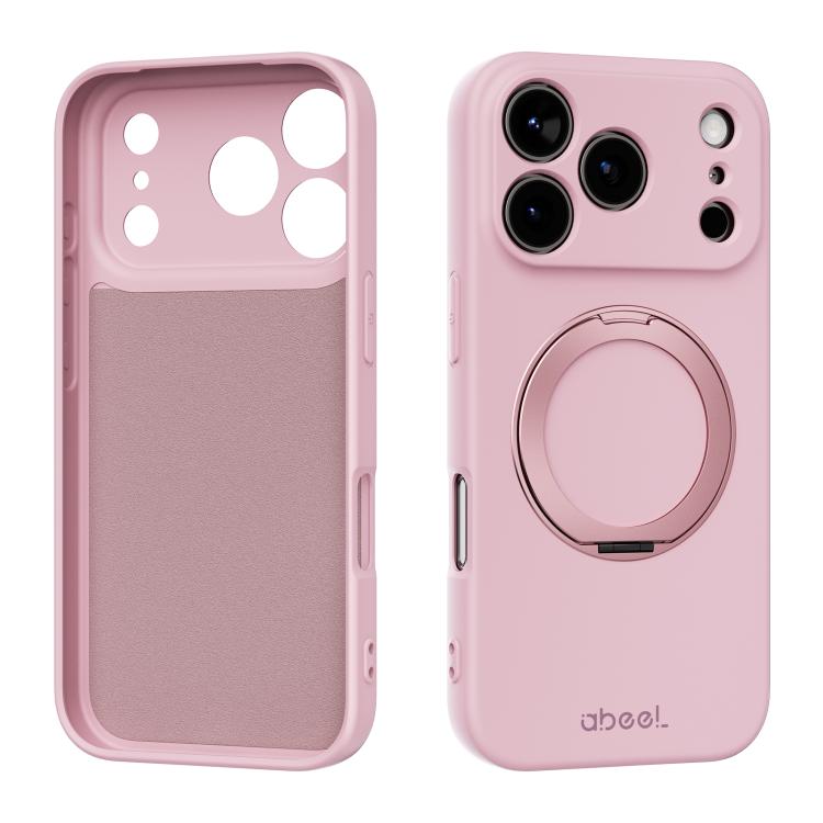 ABEEL Skin-friendly Feel Magnetic Liquid Silicone Phone Case with Holder, For iPhone 17 Pro Max, For iPhone 17 Pro, For iPhone 17, For iPhone 16 Pro Max