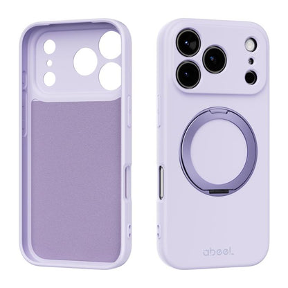 ABEEL Skin-friendly Feel Magnetic Liquid Silicone Phone Case with Holder, For iPhone 17 Pro Max, For iPhone 17 Pro, For iPhone 17, For iPhone 16 Pro Max