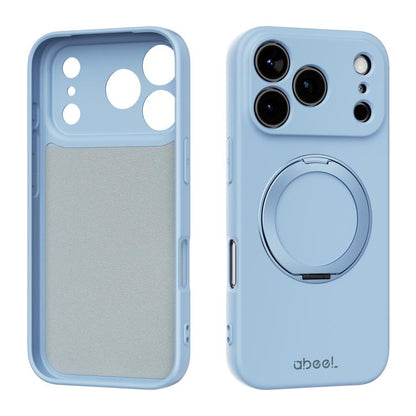 ABEEL Skin-friendly Feel Magnetic Liquid Silicone Phone Case with Holder, For iPhone 17 Pro Max, For iPhone 17 Pro, For iPhone 17, For iPhone 16 Pro Max