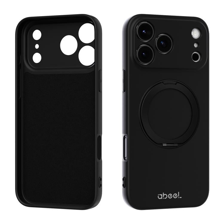 ABEEL Skin-friendly Feel Magnetic Liquid Silicone Phone Case with Holder, For iPhone 17 Pro Max, For iPhone 17 Pro, For iPhone 17, For iPhone 16 Pro Max