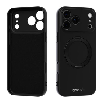 ABEEL Skin-friendly Feel Magnetic Liquid Silicone Phone Case with Holder, For iPhone 17 Pro Max, For iPhone 17 Pro, For iPhone 17, For iPhone 16 Pro Max