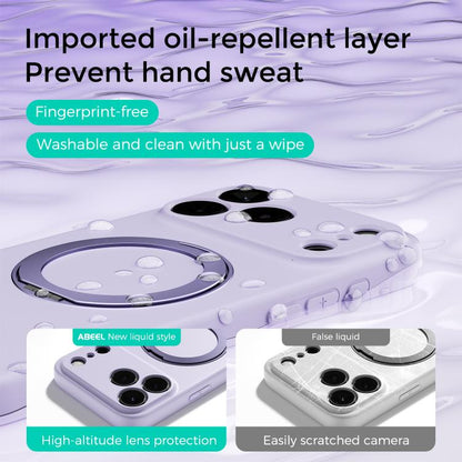ABEEL Skin-friendly Feel Magnetic Liquid Silicone Phone Case with Holder, For iPhone 17 Pro Max, For iPhone 17 Pro, For iPhone 17, For iPhone 16 Pro Max