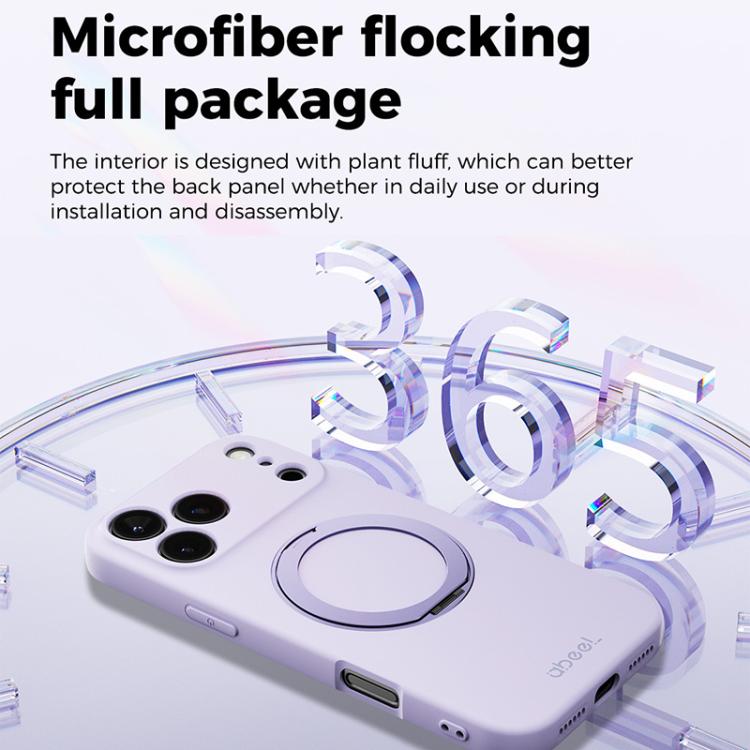 ABEEL Skin-friendly Feel Magnetic Liquid Silicone Phone Case with Holder, For iPhone 17 Pro Max, For iPhone 17 Pro, For iPhone 17, For iPhone 16 Pro Max