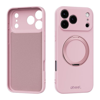 ABEEL Skin-friendly Feel Magnetic Liquid Silicone Phone Case with Holder, For iPhone 17 Pro Max, For iPhone 17 Pro, For iPhone 17, For iPhone 16 Pro Max