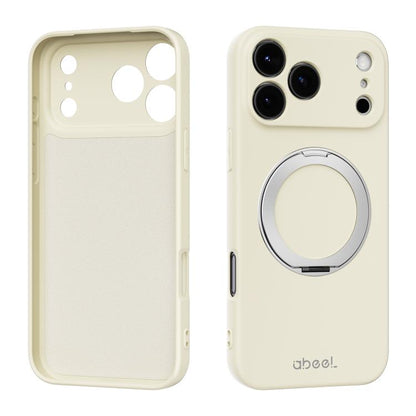 ABEEL Skin-friendly Feel Magnetic Liquid Silicone Phone Case with Holder, For iPhone 17 Pro Max, For iPhone 17 Pro, For iPhone 17, For iPhone 16 Pro Max
