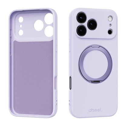 ABEEL Skin-friendly Feel Magnetic Liquid Silicone Phone Case with Holder, For iPhone 17 Pro Max, For iPhone 17 Pro, For iPhone 17, For iPhone 16 Pro Max