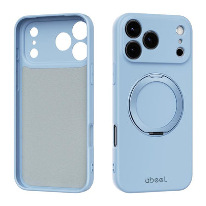 ABEEL Skin-friendly Feel Magnetic Liquid Silicone Phone Case with Holder, For iPhone 17 Pro Max, For iPhone 17 Pro, For iPhone 17, For iPhone 16 Pro Max