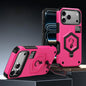 Hexagon Armor Magnetic Holder Weighing Scale Phone Case, For iPhone 17 Pro Max, For iPhone 17 Pro, For iPhone 17