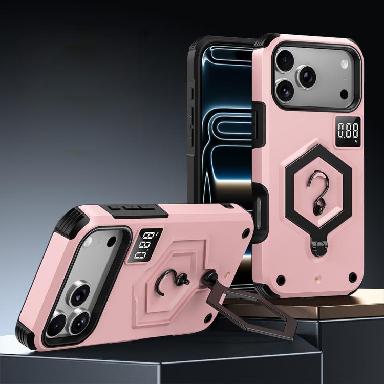 Hexagon Armor Magnetic Holder Weighing Scale Phone Case, For iPhone 17 Pro Max, For iPhone 17 Pro, For iPhone 17