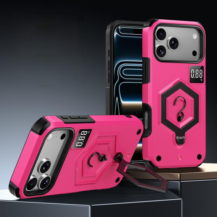 Hexagon Armor Magnetic Holder Weighing Scale Phone Case, For iPhone 17 Pro Max, For iPhone 17 Pro, For iPhone 17