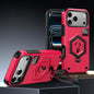 Hexagon Armor Magnetic Holder Weighing Scale Phone Case, For iPhone 17 Pro Max, For iPhone 17 Pro, For iPhone 17