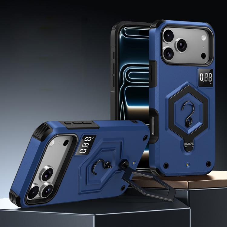 Hexagon Armor Magnetic Holder Weighing Scale Phone Case, For iPhone 17 Pro Max, For iPhone 17 Pro, For iPhone 17