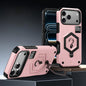 Hexagon Armor Magnetic Holder Weighing Scale Phone Case, For iPhone 17 Pro Max, For iPhone 17 Pro, For iPhone 17