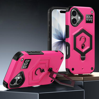 Hexagon Armor Magnetic Holder Weighing Scale Phone Case, For iPhone 17 Pro Max, For iPhone 17 Pro, For iPhone 17