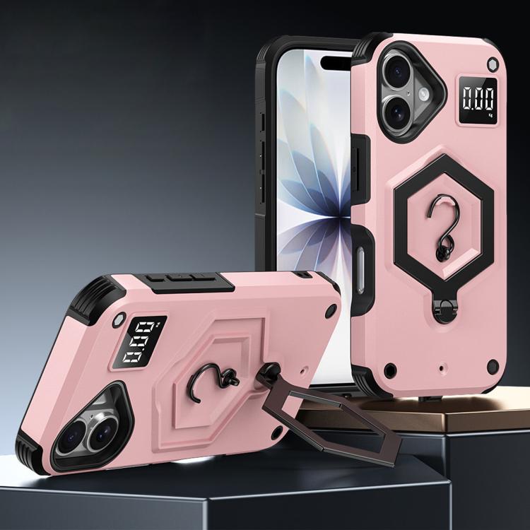 Hexagon Armor Magnetic Holder Weighing Scale Phone Case, For iPhone 17 Pro Max, For iPhone 17 Pro, For iPhone 17
