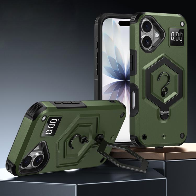 Hexagon Armor Magnetic Holder Weighing Scale Phone Case, For iPhone 17 Pro Max, For iPhone 17 Pro, For iPhone 17