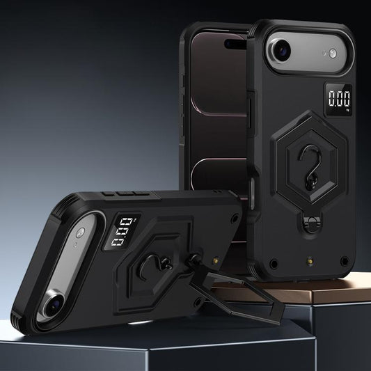 Hexagon Armor Magnetic Holder Weighing Scale Phone Case, For iPhone Air, For iPhone 16 Pro Max, For iPhone 16 Pro