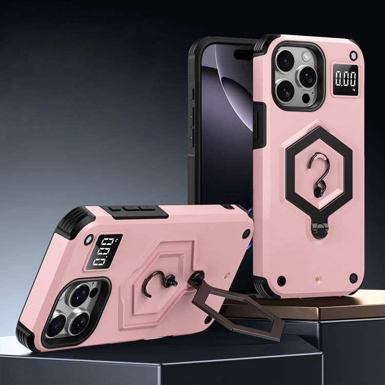 Hexagon Armor Magnetic Holder Weighing Scale Phone Case, For iPhone 16, For iPhone 15 Pro Max, For iPhone 15 Pro