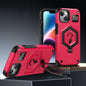 Hexagon Armor Magnetic Holder Weighing Scale Phone Case, For iPhone 15 Plus, For iPhone 15, For iPhone 14 Plus