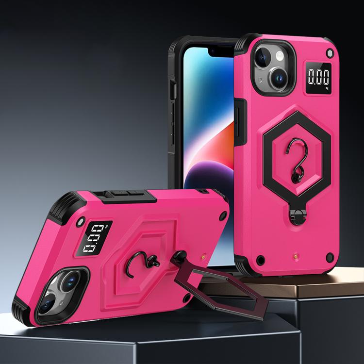 Hexagon Armor Magnetic Holder Weighing Scale Phone Case, For iPhone 15 Plus, For iPhone 15, For iPhone 14 Plus