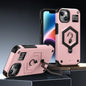 Hexagon Armor Magnetic Holder Weighing Scale Phone Case, For iPhone 15 Plus, For iPhone 15, For iPhone 14 Plus
