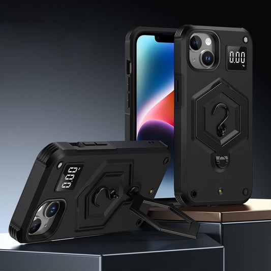 Hexagon Armor Magnetic Holder Weighing Scale Phone Case, For iPhone 14 / 13, For iPhone 14 Pro, For iPhone 14 Pro Max