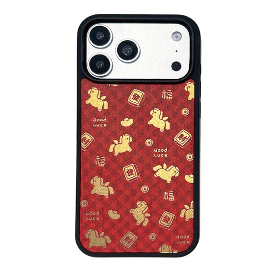 Spring Festival Horse Year Red Mirror Surface Magnetic Phone Case, For iPhone 13 Pro Max, For iPhone 13 Pro, For iPhone 13, For iPhone 12, For iPhone 12 Pro Max, For iPhone 12 Pro