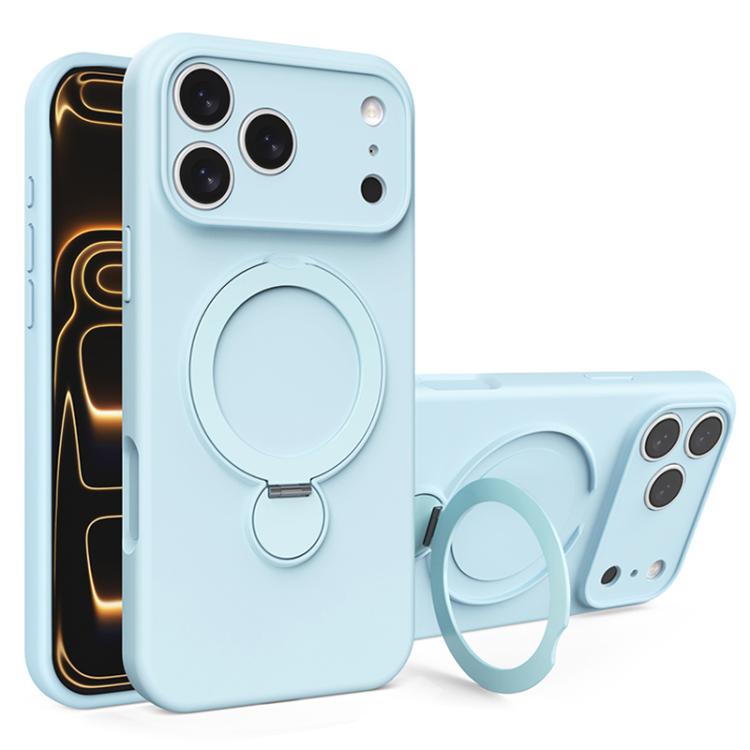Liquid Silicone MagSafe Holder Phone Case, For iPhone 17 Pro Max, For iPhone 17 Pro, For iPhone 17