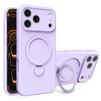 Liquid Silicone MagSafe Holder Phone Case, For iPhone 17 Pro Max, For iPhone 17 Pro, For iPhone 17