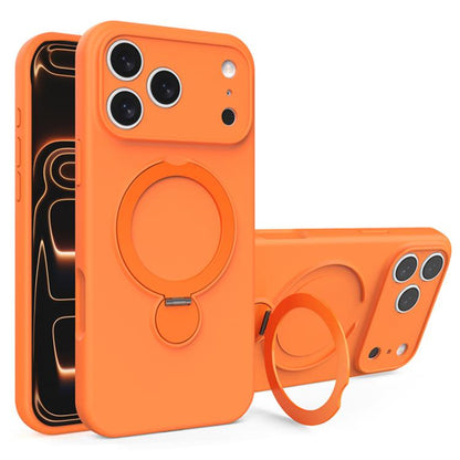 Liquid Silicone MagSafe Holder Phone Case, For iPhone 17 Pro Max, For iPhone 17 Pro, For iPhone 17
