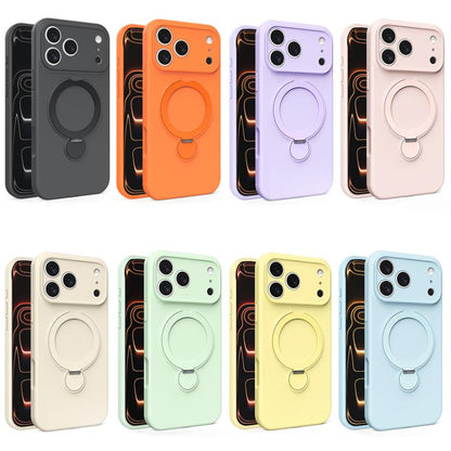 Liquid Silicone MagSafe Holder Phone Case, For iPhone 17 Pro Max, For iPhone 17 Pro, For iPhone 17