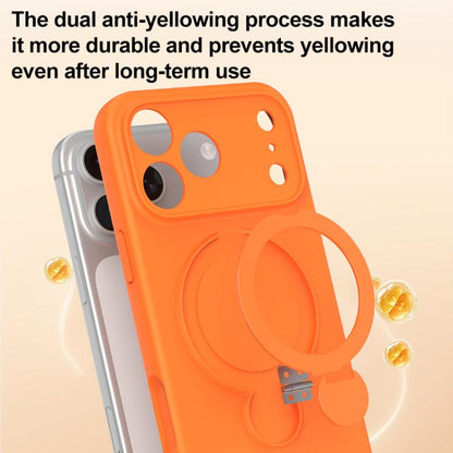 Liquid Silicone MagSafe Holder Phone Case, For iPhone 17 Pro Max, For iPhone 17 Pro, For iPhone 17