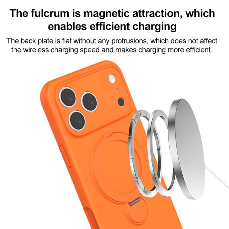 Liquid Silicone MagSafe Holder Phone Case, For iPhone 17 Pro Max, For iPhone 17 Pro, For iPhone 17