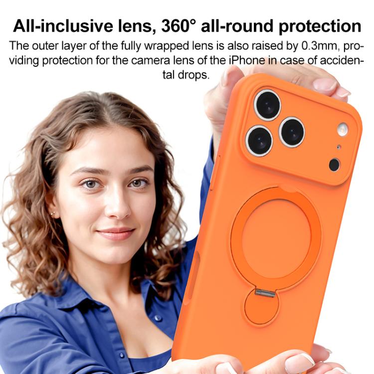 Liquid Silicone MagSafe Holder Phone Case, For iPhone 17 Pro Max, For iPhone 17 Pro, For iPhone 17