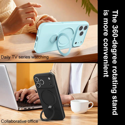 Liquid Silicone MagSafe Holder Phone Case, For iPhone 17 Pro Max, For iPhone 17 Pro, For iPhone 17