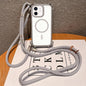 Drone-Style Four-Corner Shockproof Magnetic Acrylic Phone Case with Long and Short Lanyard, For iPhone 12, For iPhone 12 Pro Max, For iPhone 12 Pro, For iPhone 11