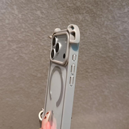 Drone-Style Four-Corner Shockproof Magnetic Acrylic Phone Case with Long and Short Lanyard, For iPhone 12, For iPhone 12 Pro Max, For iPhone 12 Pro, For iPhone 11
