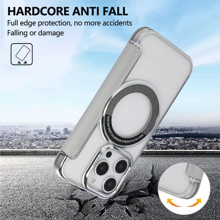 Floral Magnetic Electroplated Card Holder Vegan Leather Phone Case, For iPhone 16 Pro Max, For iPhone 16 Pro, For iPhone 16 Plus, For iPhone 16