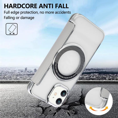 Floral Magnetic Electroplated Card Holder Vegan Leather Phone Case, For iPhone 12 / 12 Pro, For iPhone 12 Pro Max