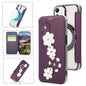Floral Magnetic Electroplated Card Holder Vegan Leather Phone Case, For iPhone 12 / 12 Pro, For iPhone 12 Pro Max