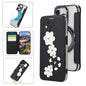Floral Magnetic Electroplated Card Holder Vegan Leather Phone Case, For iPhone 14 Pro, For iPhone 14 Pro Max, For iPhone 13 Pro Max, For iPhone 13 Pro