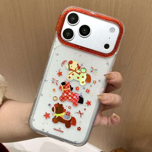 Fun Pony Pattern Lunar New Year Phone Case, For iPhone 17 Pro Max, For iPhone 17 Pro, For iPhone 17, For iPhone 16 Pro Max, For iPhone 16 Pro, For iPhone 16, For iPhone 15 Pro Max, For iPhone 15 Pro, For iPhone 15, For iPhone 14, For iPhone 14 Pro