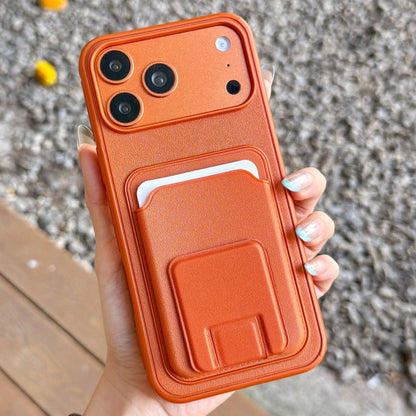 Square Folding Card Bag Holder Phone Case, For iPhone 17 Pro Max, For iPhone 17 Pro, For iPhone 17