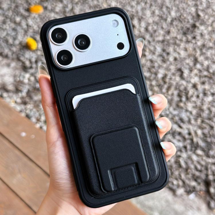 Square Folding Card Bag Holder Phone Case, For iPhone 17 Pro Max, For iPhone 17 Pro, For iPhone 17