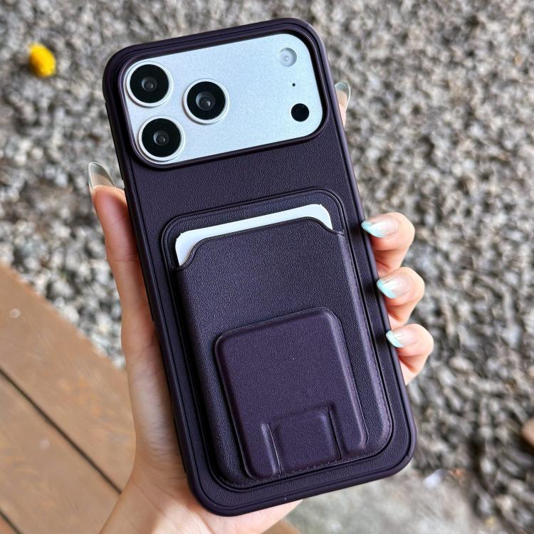 Square Folding Card Bag Holder Phone Case, For iPhone 17 Pro Max, For iPhone 17 Pro, For iPhone 17