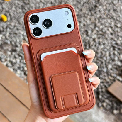 Square Folding Card Bag Holder Phone Case, For iPhone 17 Pro Max, For iPhone 17 Pro, For iPhone 17